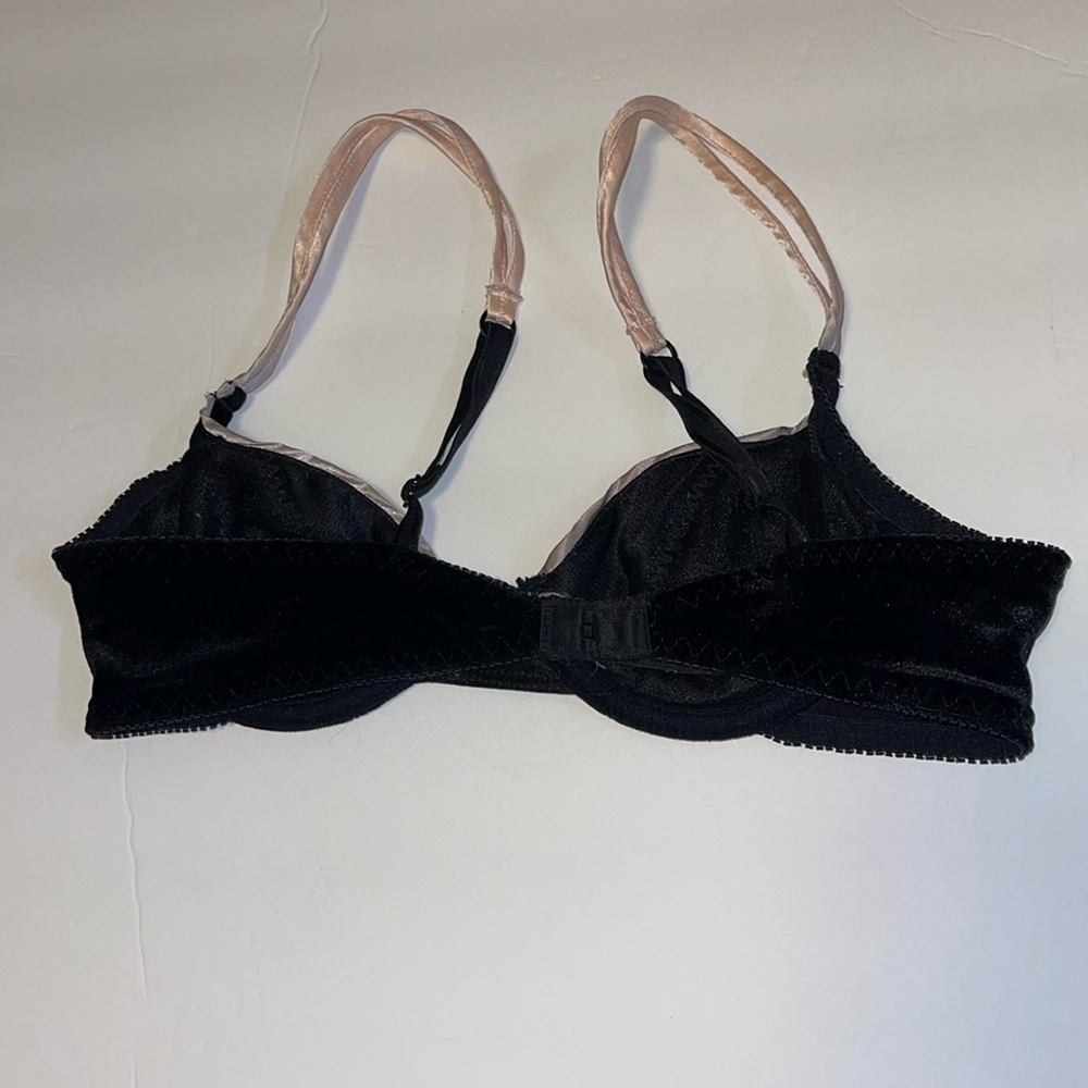 Ralph Lauren Vintage Black Velvet Bra - Women’s Size 34A - Picture 3 of 9